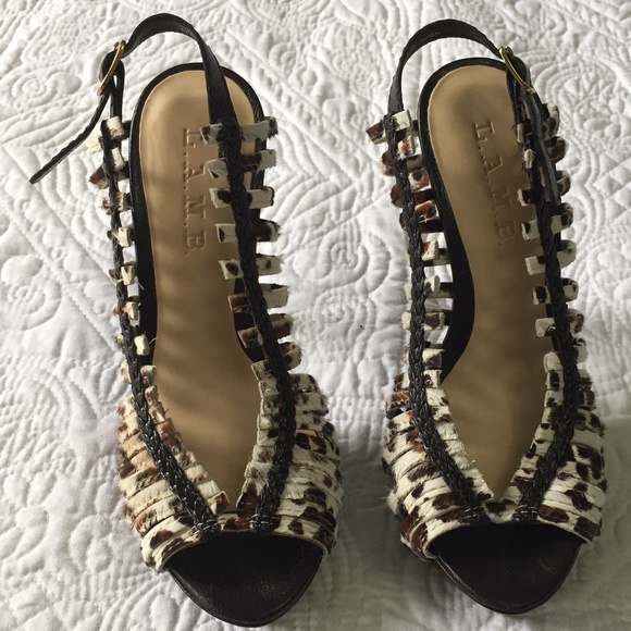 L.A.M.B. Animal Print Stiletto Size 35.5 (5) - Picture 4 of 9